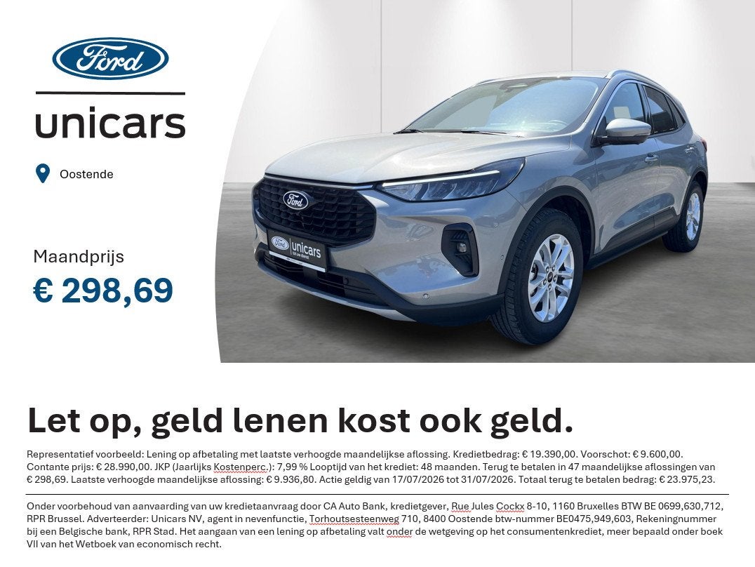 Ford Kuga 2.5i FHEV Aut. 132kW Titanium, Auto's, Ford, Bedrijf, Te koop, Kuga, Airbags, Airconditioning, Automatische klimaatregeling