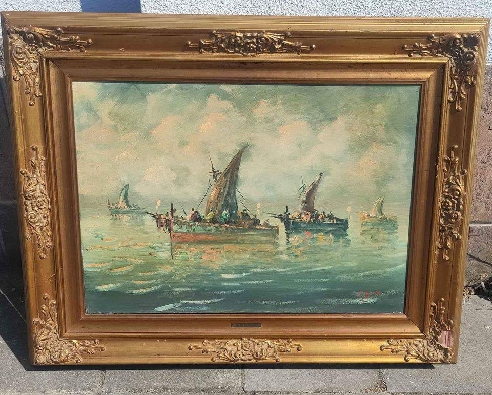 Huile sur toile marine signe Émil bott, Enlèvement