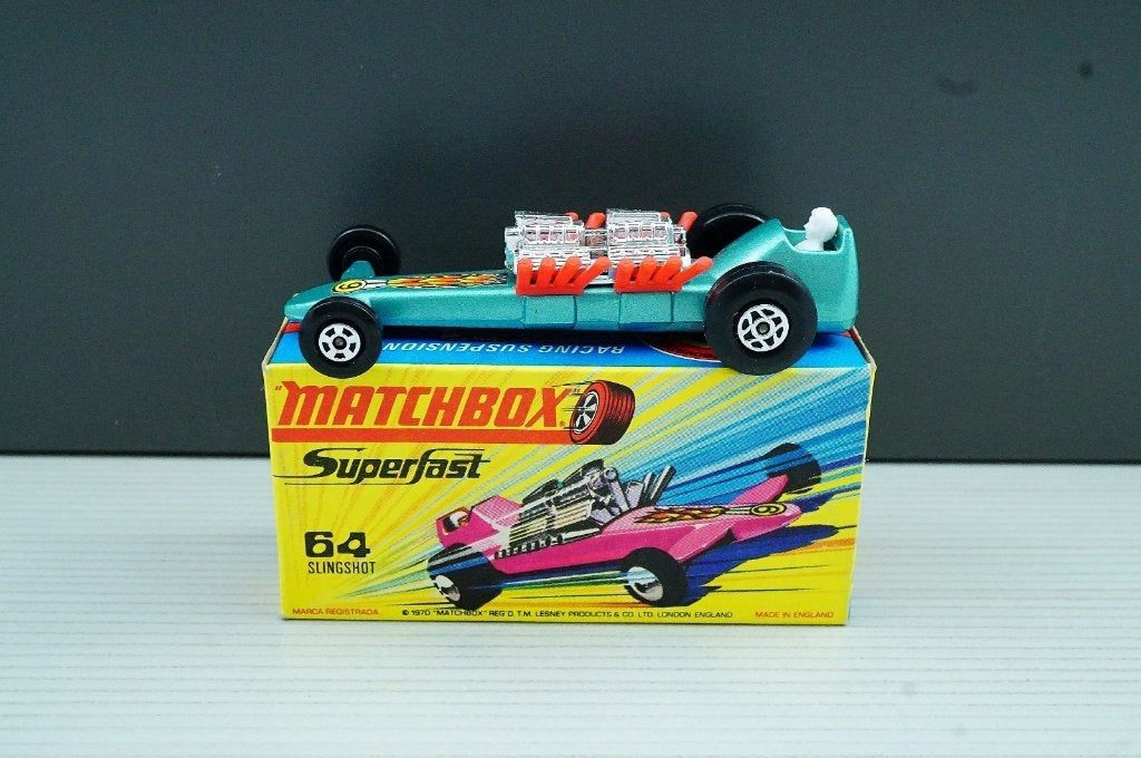 Boîte Matchbox 1-75 64c Slingshot Dragster « H », Enlèvement ou Envoi, Comme neuf, Voiture