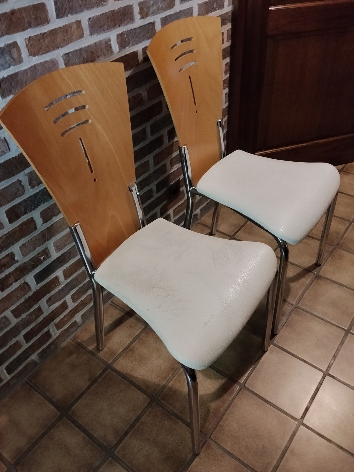 6 stoelen, lederen zit. Spotprijsje., Enlèvement