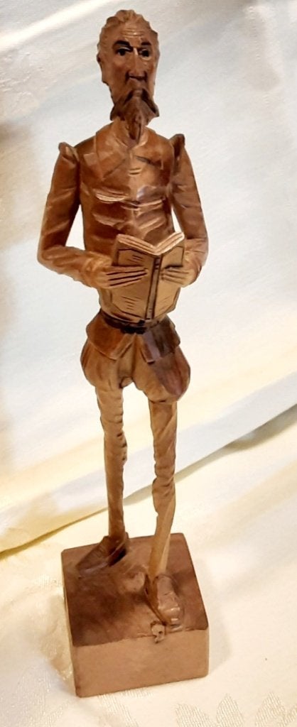 Statue en bois sculptée à la main de Don Quichotte, Antiquités & Art, Art | Sculptures & Bois, Sculpture sur bois, Bois, 20 - 50 cm