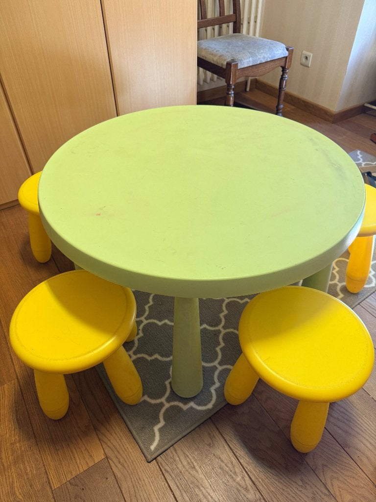 Ikea mammut ronde tafel 6 stoelen, Ophalen, Gebruikt, Tafel(s) en Stoel(en)