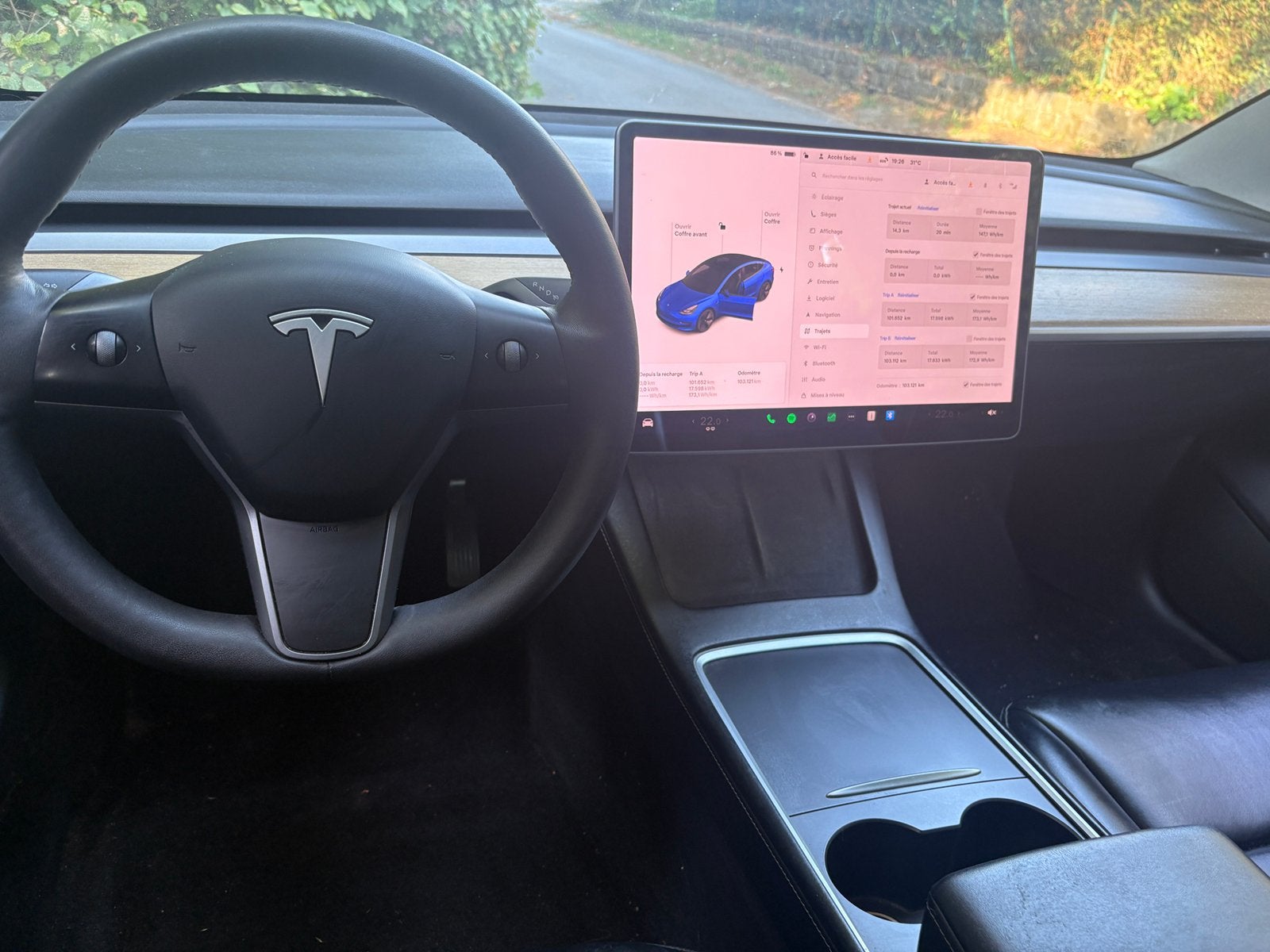 Tesla Model 3 long Range Attelage, Auto's, Automaat, 4 deurs, Zwart, Blauw