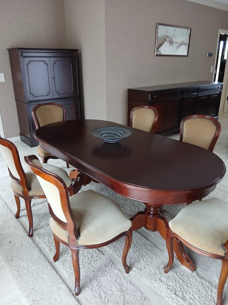 eetkamer in kerselaar, Ophalen, Zo goed als nieuw, 4 tot 6 stoelen