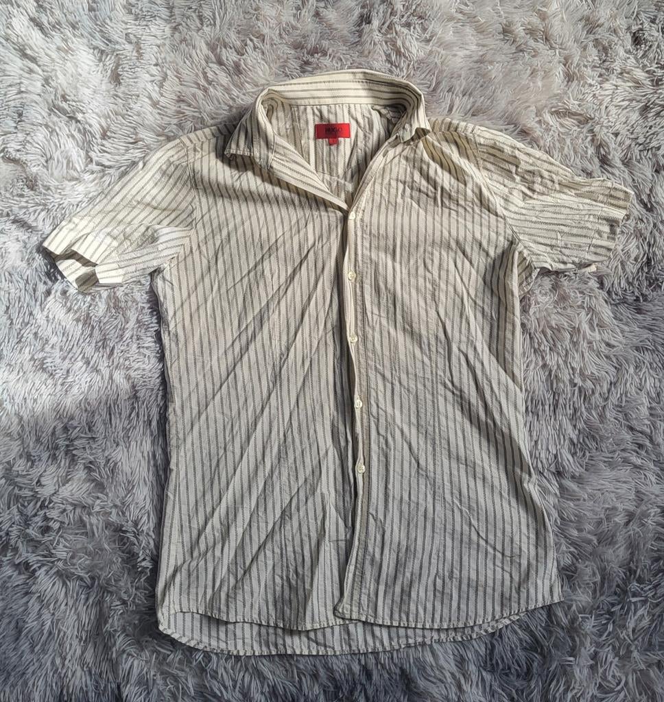 Chemisette HUGO Hugo Boss Slim Fit - Taille L, Vêtements | Hommes, Chemises, Tour de cou 41/42 (L), Enlèvement ou Envoi, Beige
