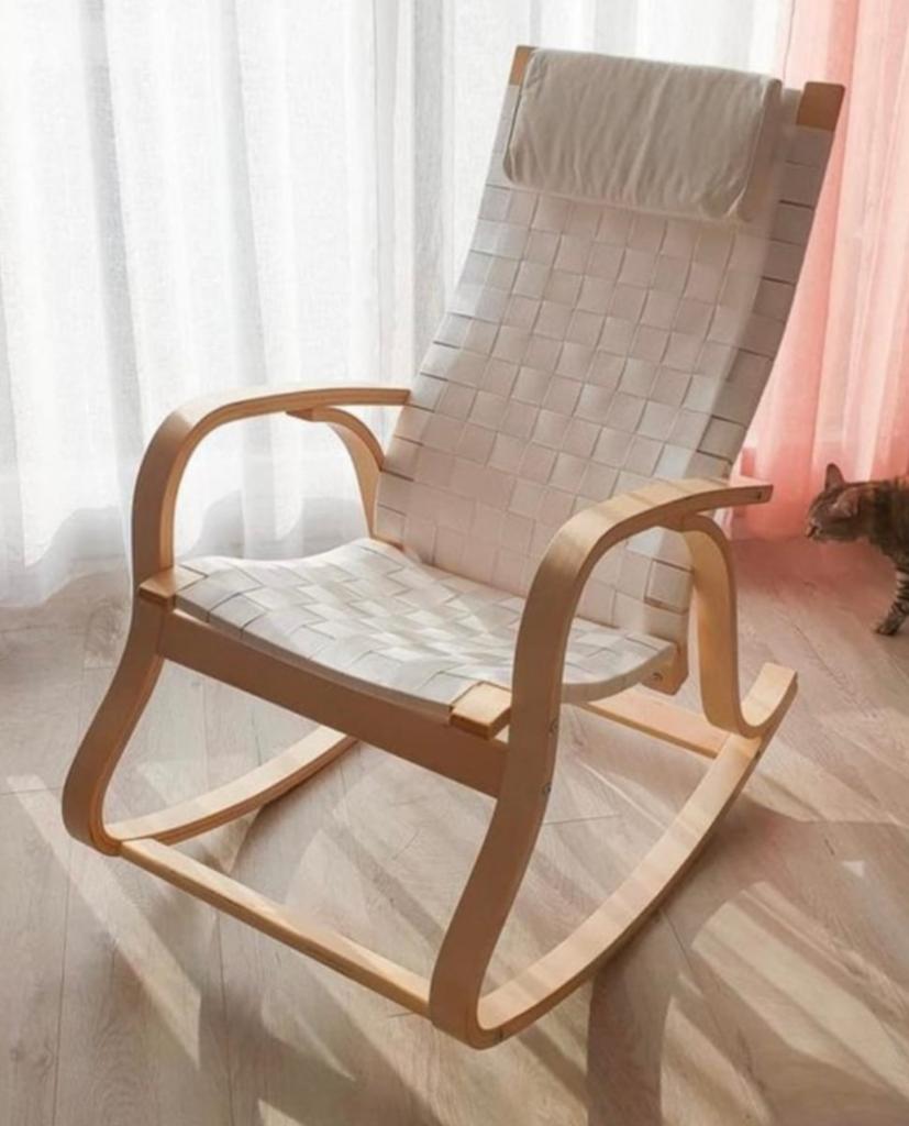 Schommelstoel beige, Huis en Inrichting, Ophalen, Zo goed als nieuw