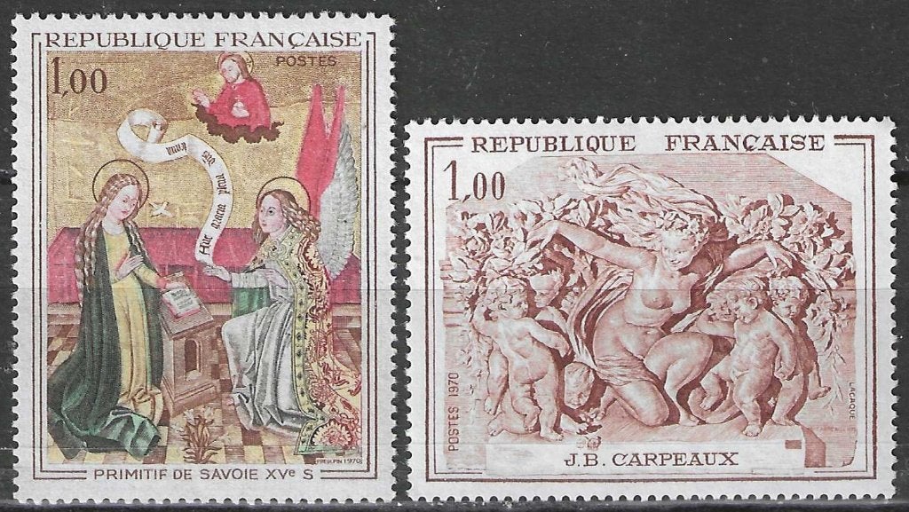 France 1970 - Yvert 1640-1641 - Œuvres d'art (PDF), Envoi, Non oblitéré