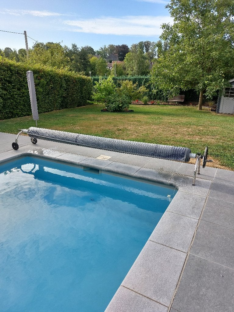Bubbelafdekking voor het zwembad van 7 x 3,5 m, Ophalen, Gebruikt, Inbouwzwembad