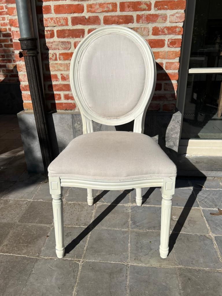 Medaillonstoel gebruikt 1 stuk, Huis en Inrichting, Stoelen, Ophalen, Gebruikt, Landelijk, klassiek, antiek, Wit