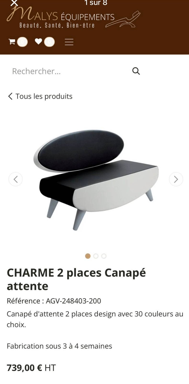 Banquette ou fauteuil (Fabricant AGV Group Industries), Enlèvement, Utilisé
