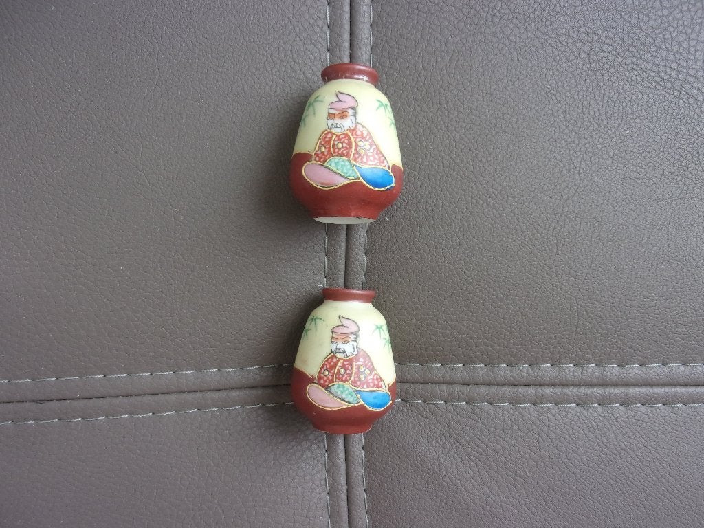 2 kleine satsuma-vaasjes Japan, Antiek en Kunst, Antiek | Vazen, Ophalen of Verzenden