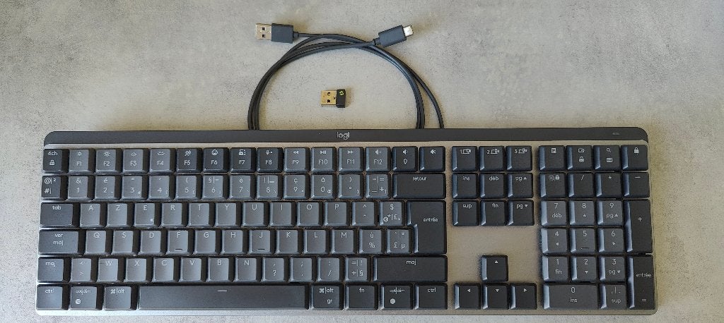 Logitech MX Mechanical Draadloos Toetsenbord AZERTY, Computers en Software, Toetsenborden, Zo goed als nieuw, Azerty, Draadloos