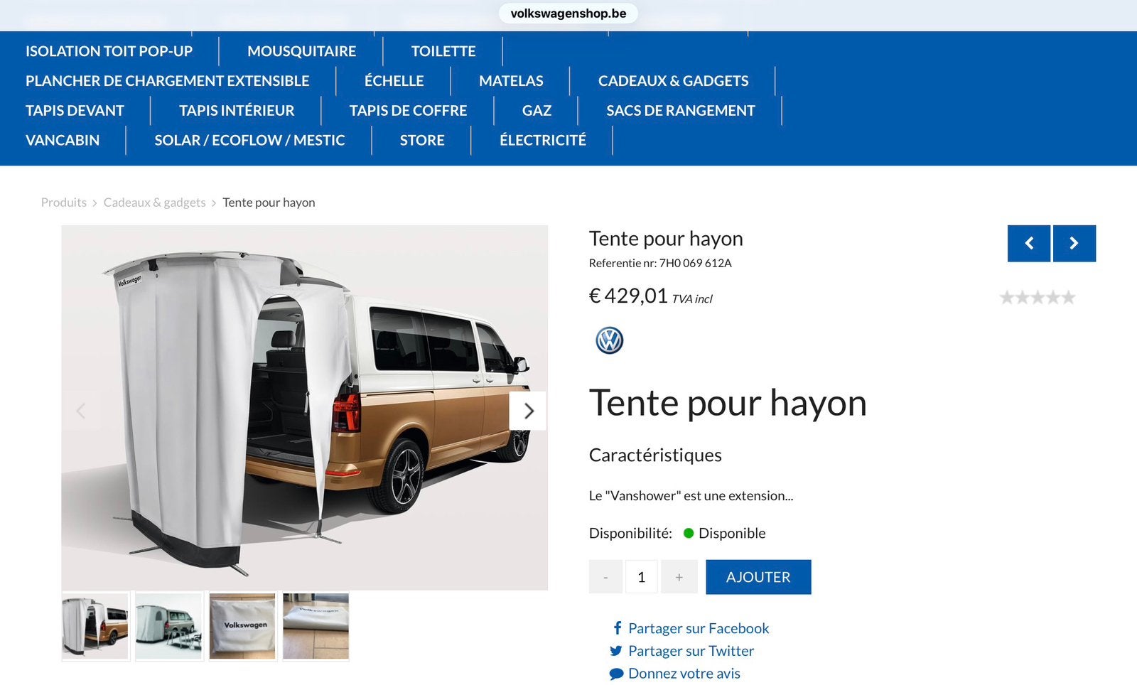 Tente de Hayon T5-T6, Caravanes & Camping, Enlèvement, Comme neuf