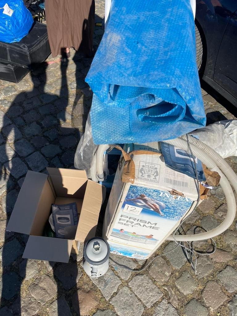 Zwembad Prism intex met ladder en warmtezeil, Ophalen, Gebruikt