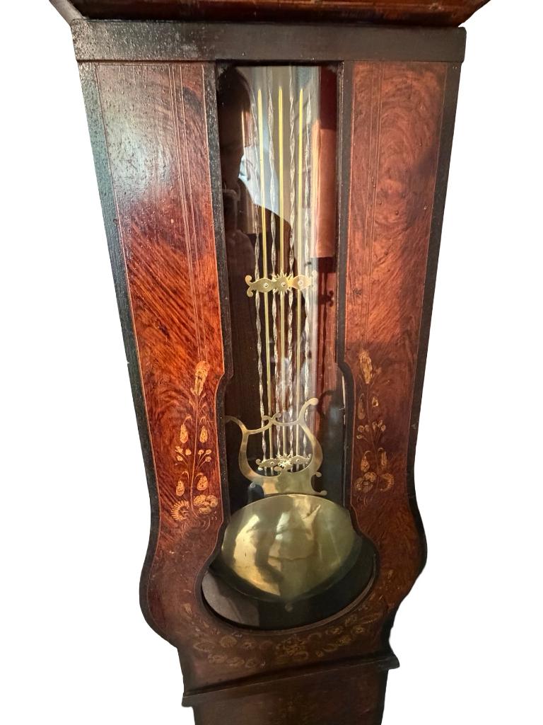 Grote antieke Comtoise klok met beschilderde decoratie - 19e, Antiek en Kunst, Ophalen