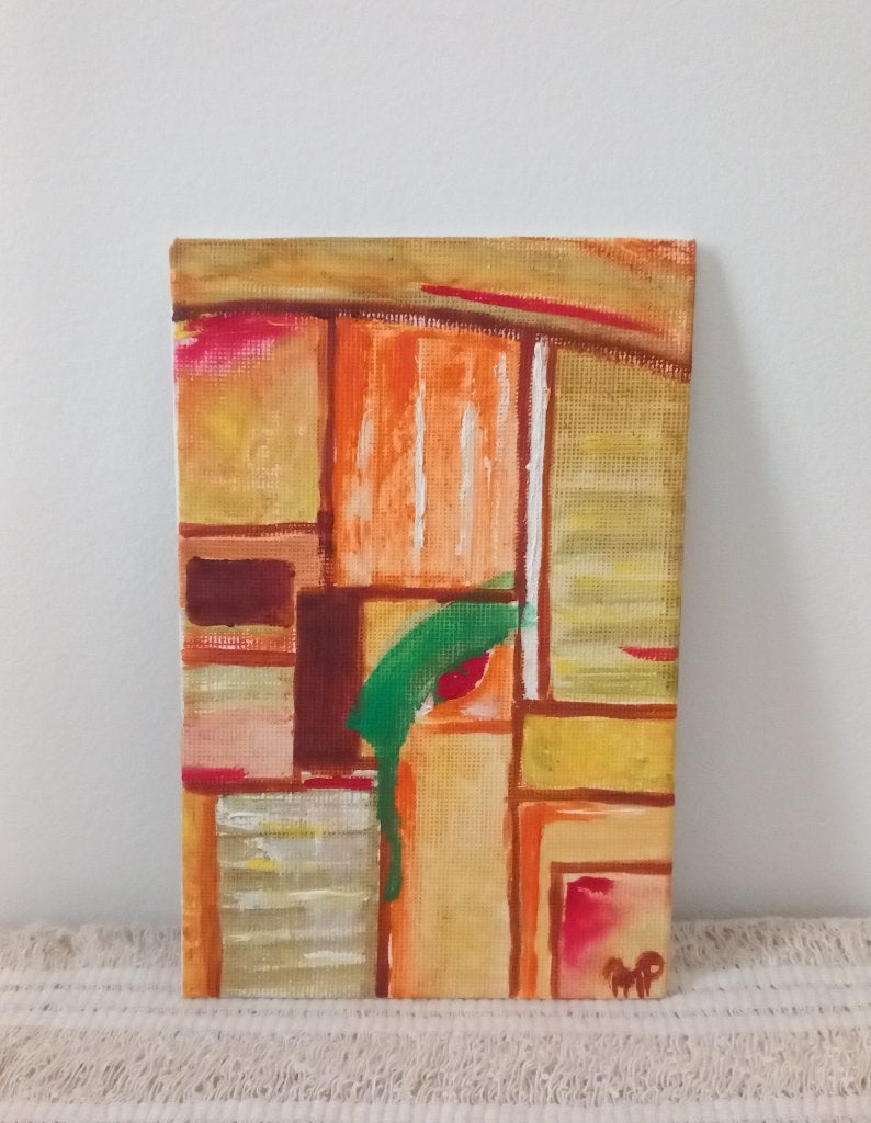 Simplify your life. Schilderijtje in olieverf. 10x15 cm, Antiek en Kunst, Verzenden