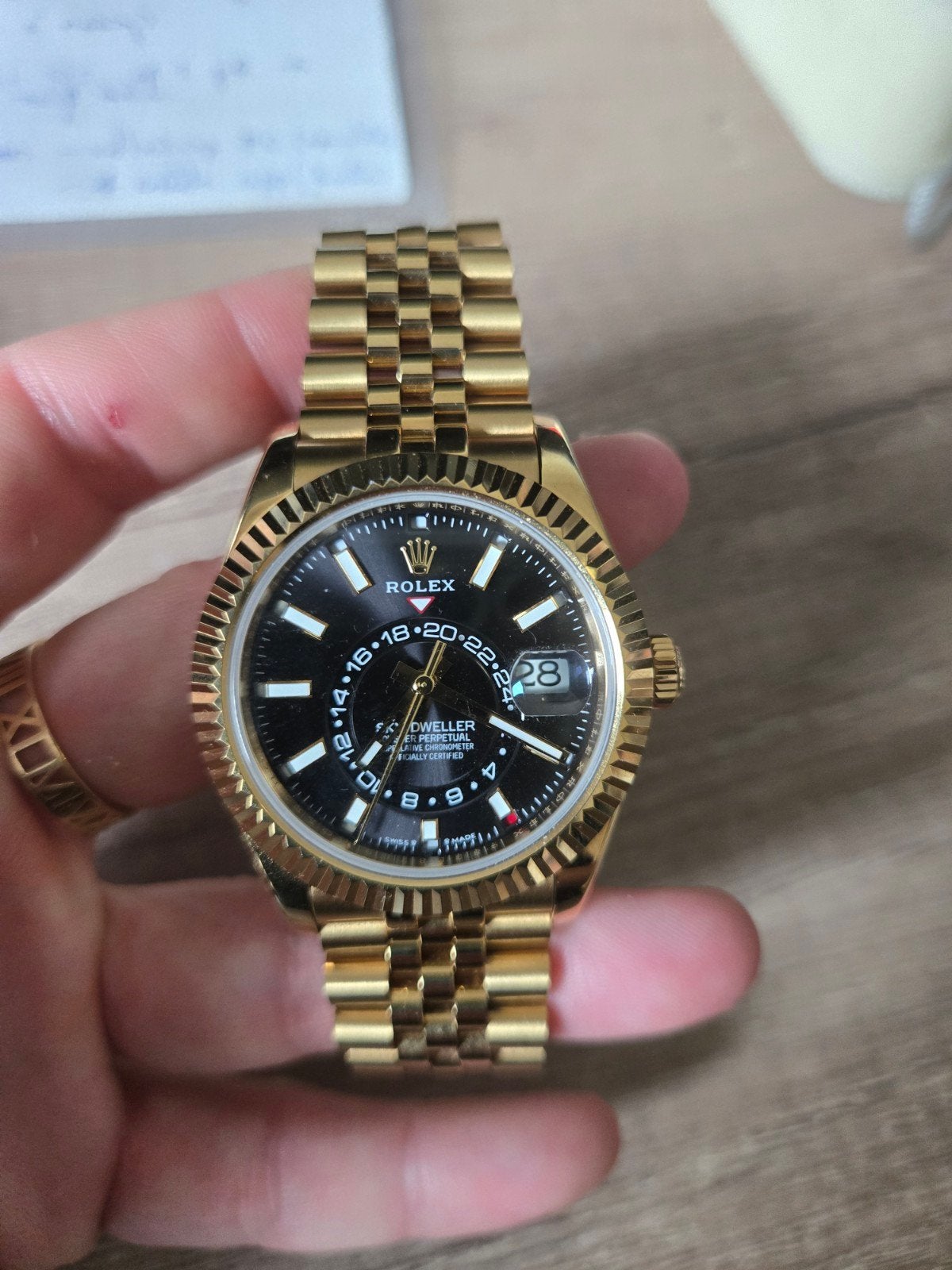 Rolex skydweller goud, Handtassen en Accessoires, Horloges | Heren, Ophalen, Goud, Goud, Rolex