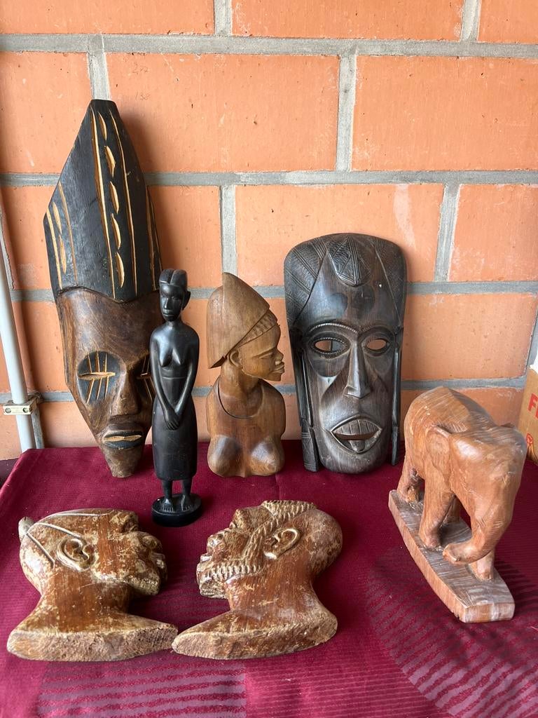 Lot afrikaanse maskers & beelden, Ophalen of Verzenden, Hout