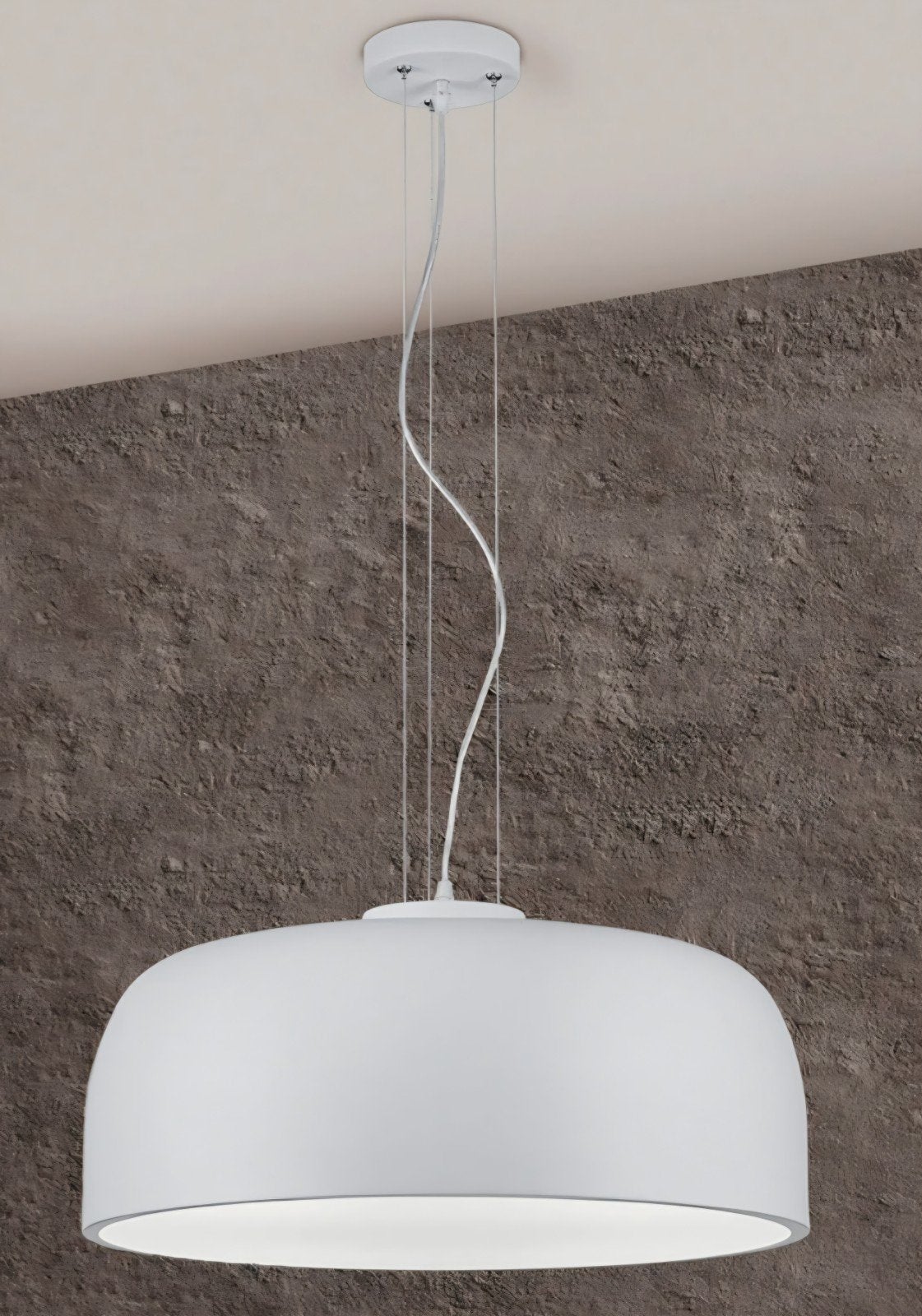 Hanglamp van mat wit metaal, Ophalen, Zo goed als nieuw, Metaal