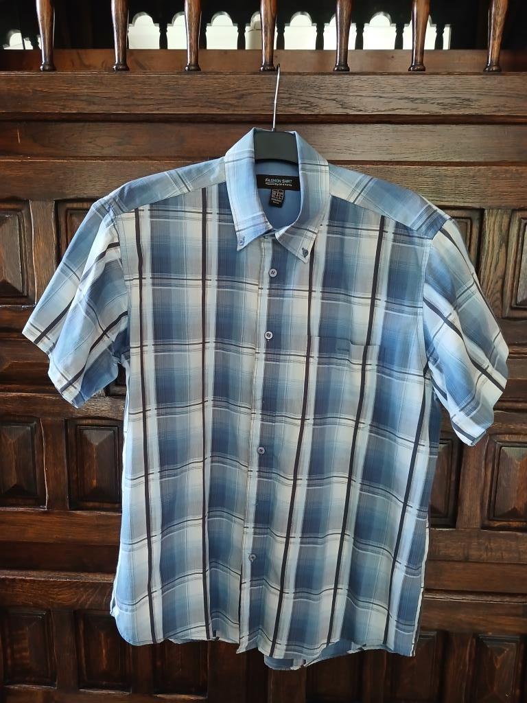 Shirt met korte mouwen - Gil d'Auray - Maat L 41-42, Ophalen, Blauw, Zo goed als nieuw, Halswijdte 41/42 (L)
