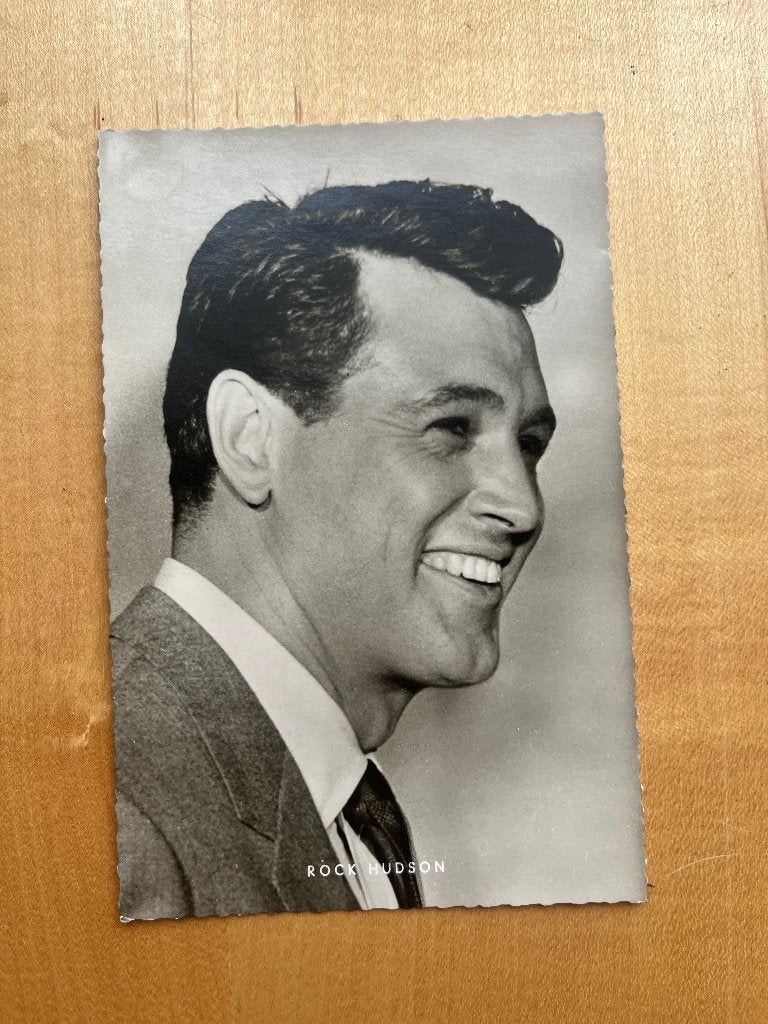 Fotokaart filmster Rock Hudson-Jaren 1950-1960, Ophalen of Verzenden, Zo goed als nieuw, Film, Foto of Kaart
