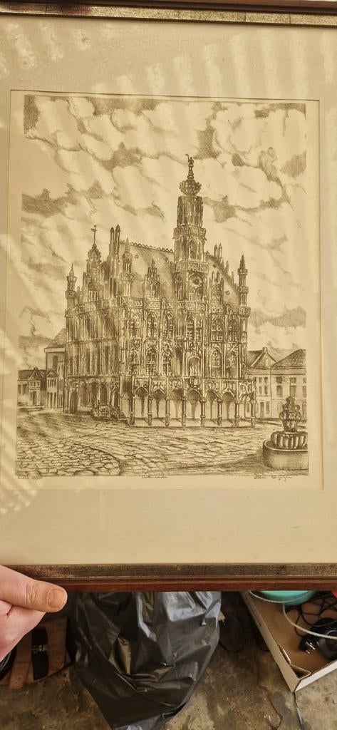 Litho stadhuis oudenaarde, Ophalen