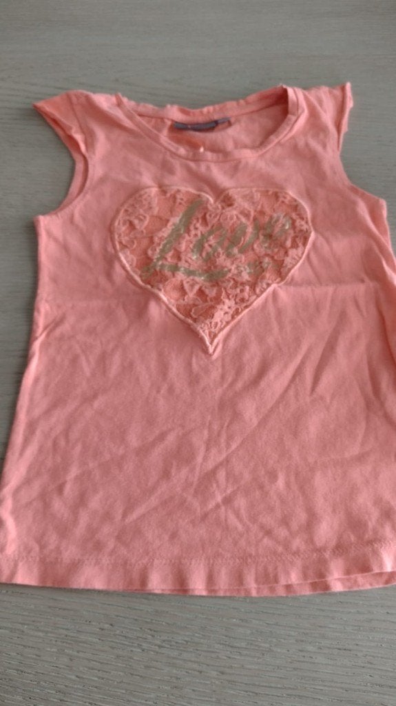 oranje topje maat 122 - 128, Kinderen en Baby's, Ophalen of Verzenden, Zo goed als nieuw, Meisje, Shirt of Longsleeve