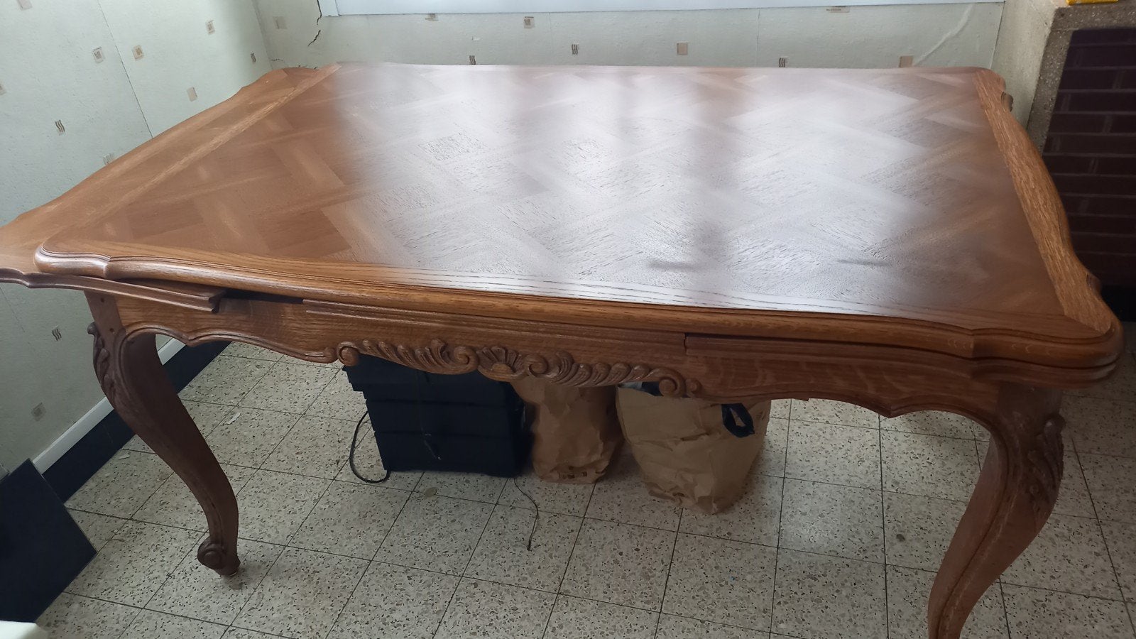 table en chêne avec rallonges, Antiquités & Art, Enlèvement