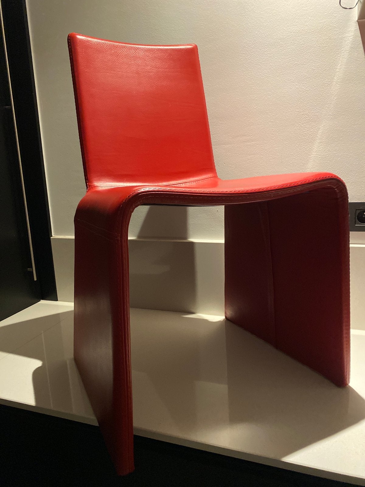 2 lederen stoelen italiaans design Porada, Enlèvement, Comme neuf