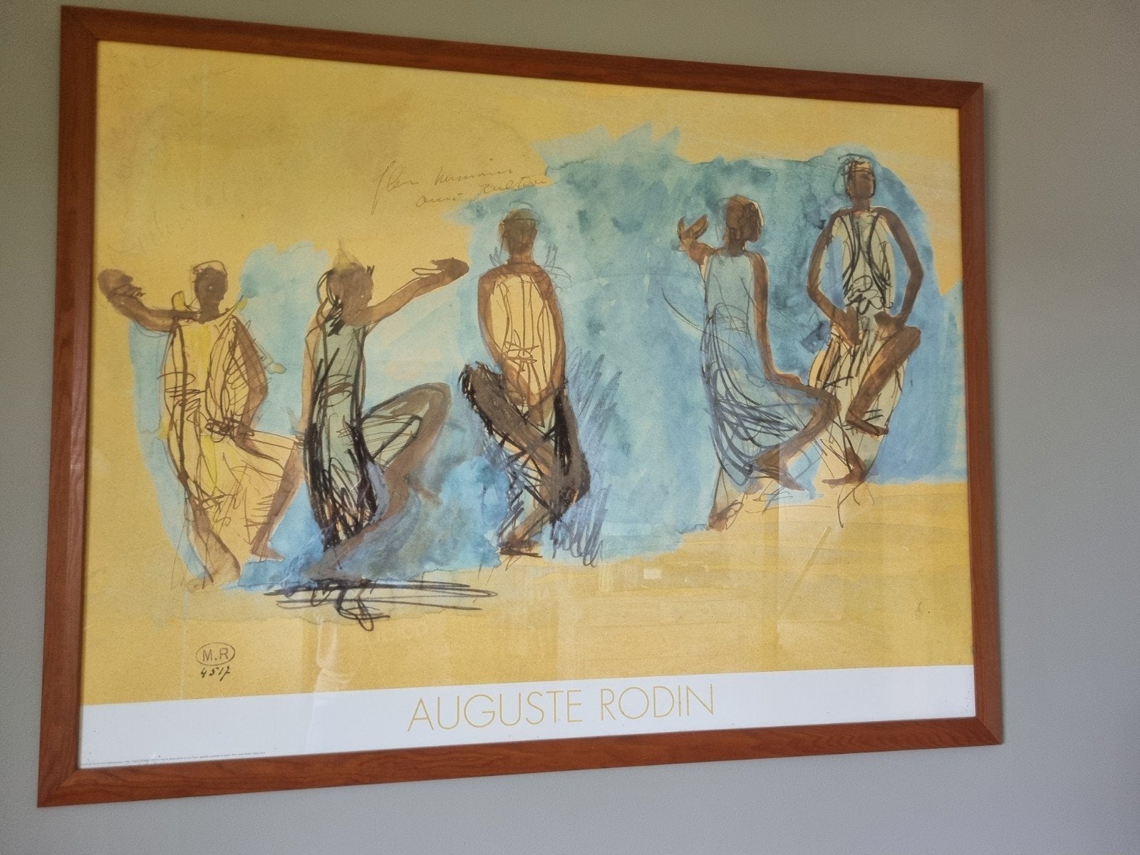 128x97cm 'Auguste Rodin', Antiek en Kunst, Ophalen, Achter glas