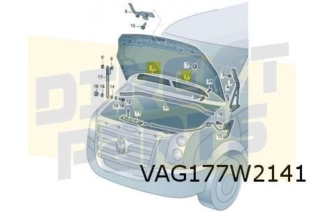 Volkswagen Crafter (4/06-9/16) Luchtrooster Motorkap Links O, -, -, Nieuw, -