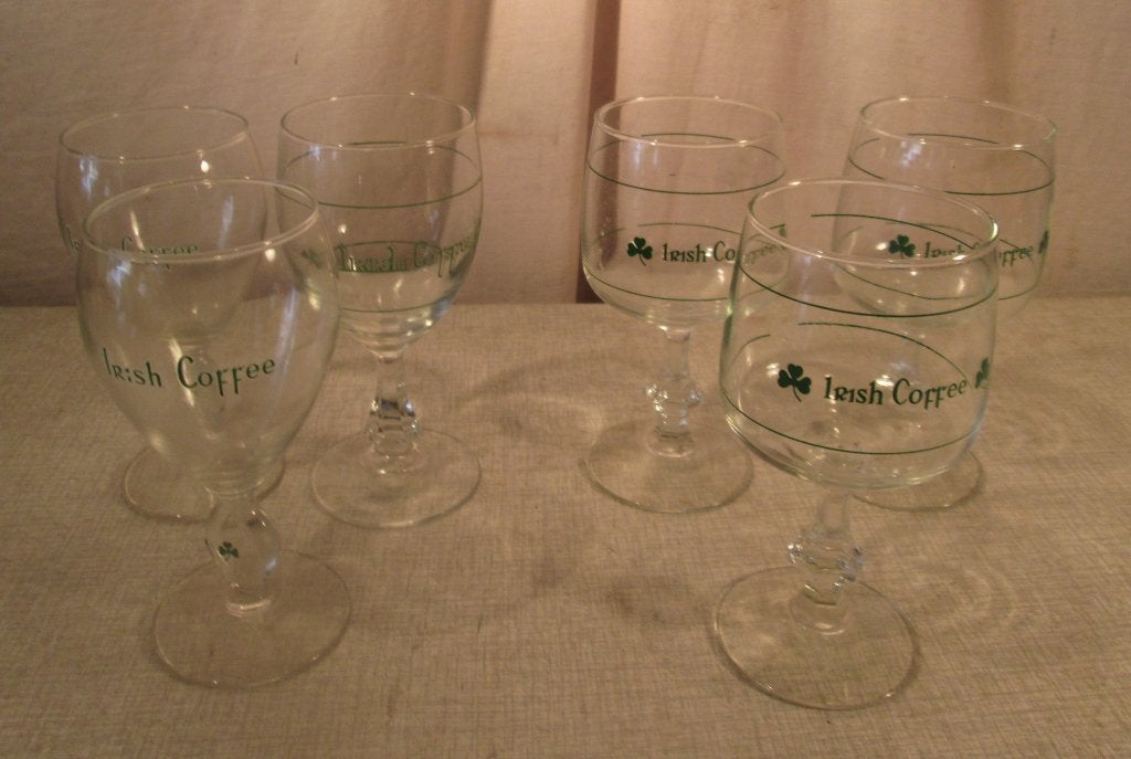 6 Prima Originele Irish Coffee Glazen, Ophalen of Verzenden, Zo goed als nieuw, Glas, Glas of Glazen