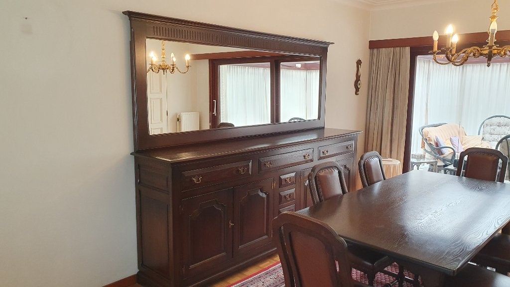 Dressoir in eik met spiegel, Huis en Inrichting, Kasten | Dressoirs, Eikenhout, Zo goed als nieuw, Met lade(s), Antiek