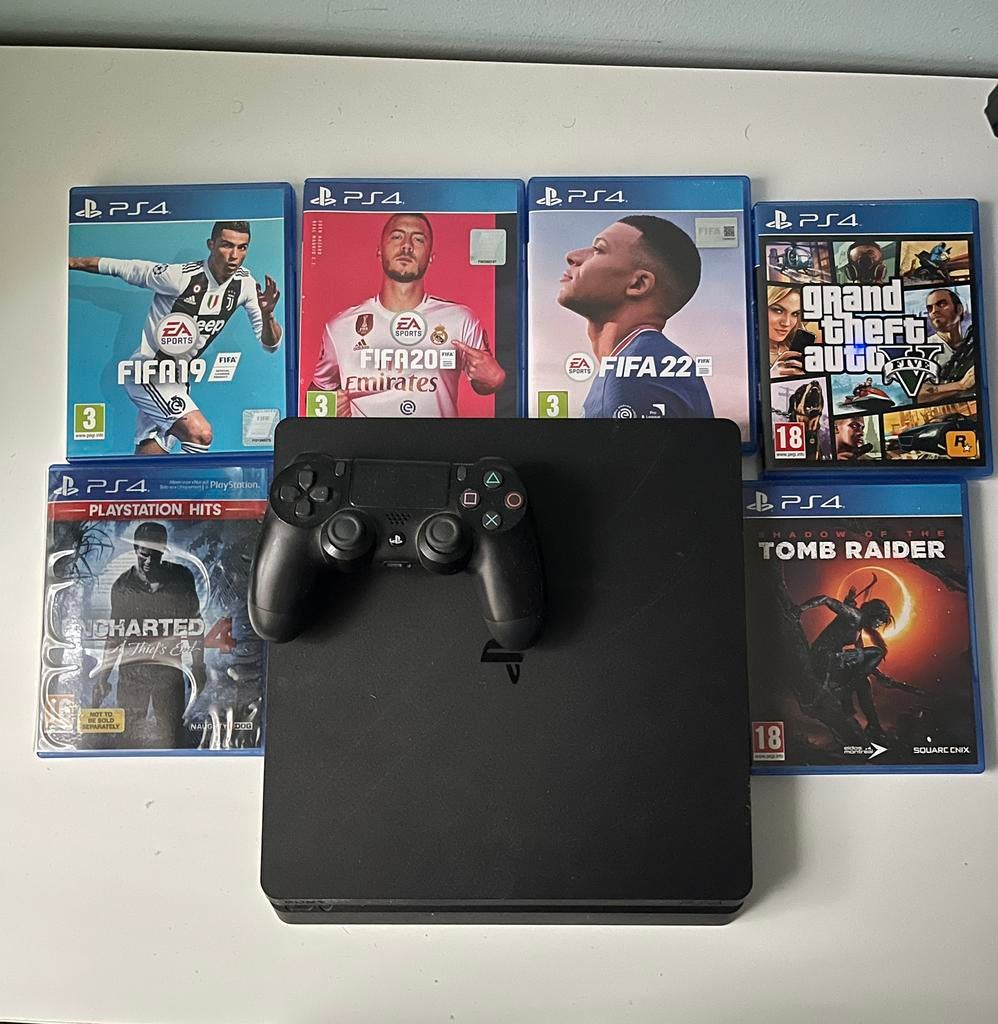 Playstation 4 (PS4) + Controller + 6 games, Games en Spelcomputers, Spelcomputers | Sony PlayStation 4, Ophalen, Zo goed als nieuw