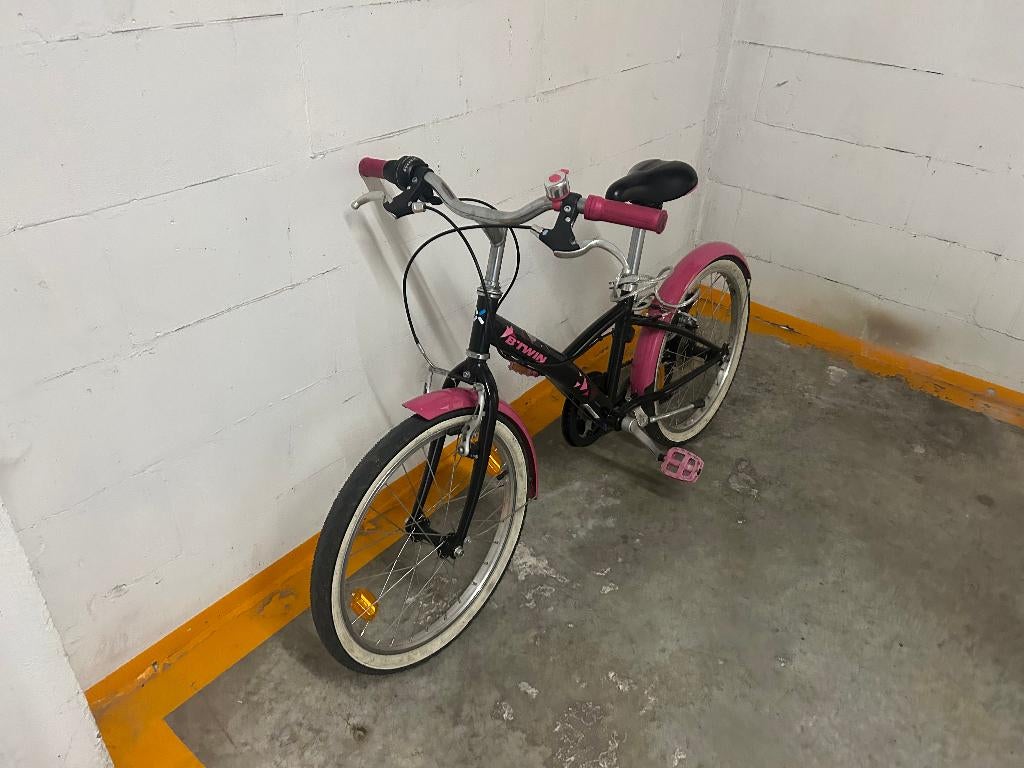 Kinderfiets BTWIN 20 inch zwart/roze – goede staat, Ophalen, 20 inch, B-twin