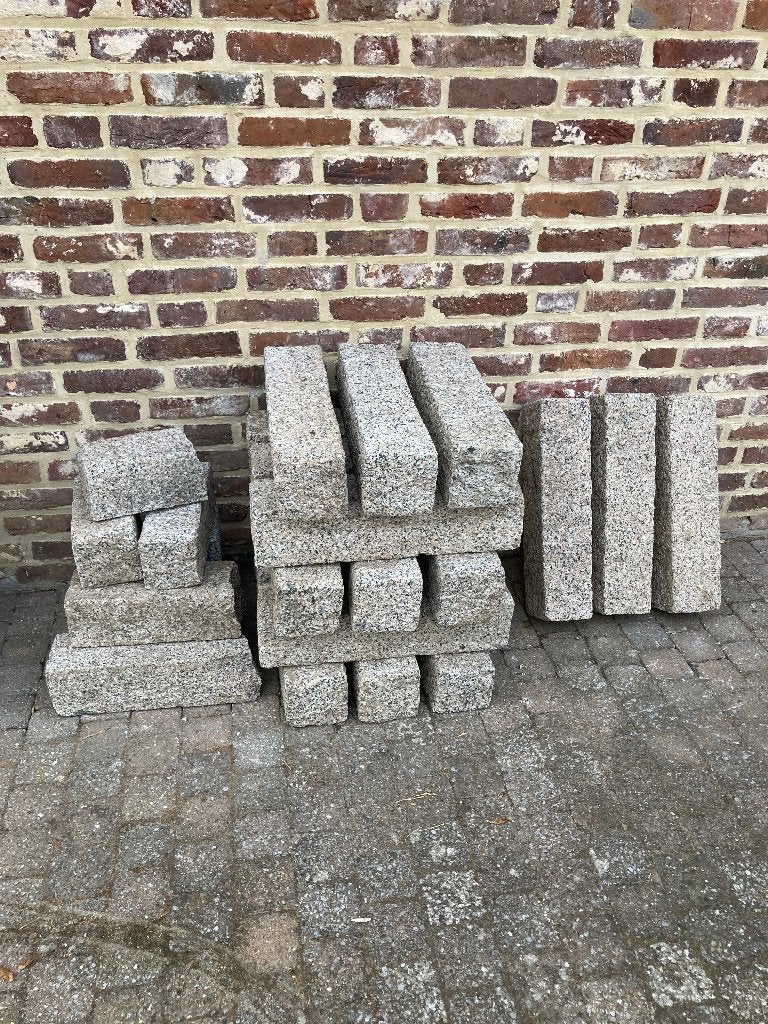 Stapelblokken graniet roze, Tuin en Terras, Bielzen en Borduren, Ophalen, Blok, Zo goed als nieuw, Natuursteen