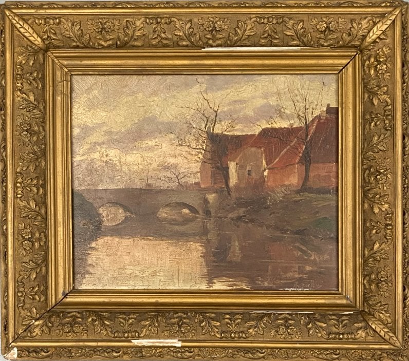 huile sur panneau signe prosper de wit, Antiek en Kunst, Ophalen of Verzenden, Paneel