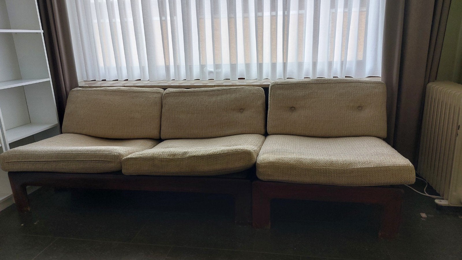 Vintage Durlet driezitsbank – modulair design, Ophalen, Gebruikt, Eenpersoons, Stof