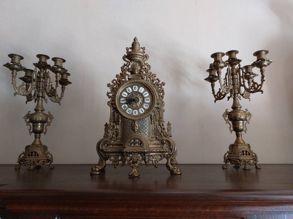 Antieke schouwgarnituur, Antiquités & Art, Antiquités | Horloges, Enlèvement