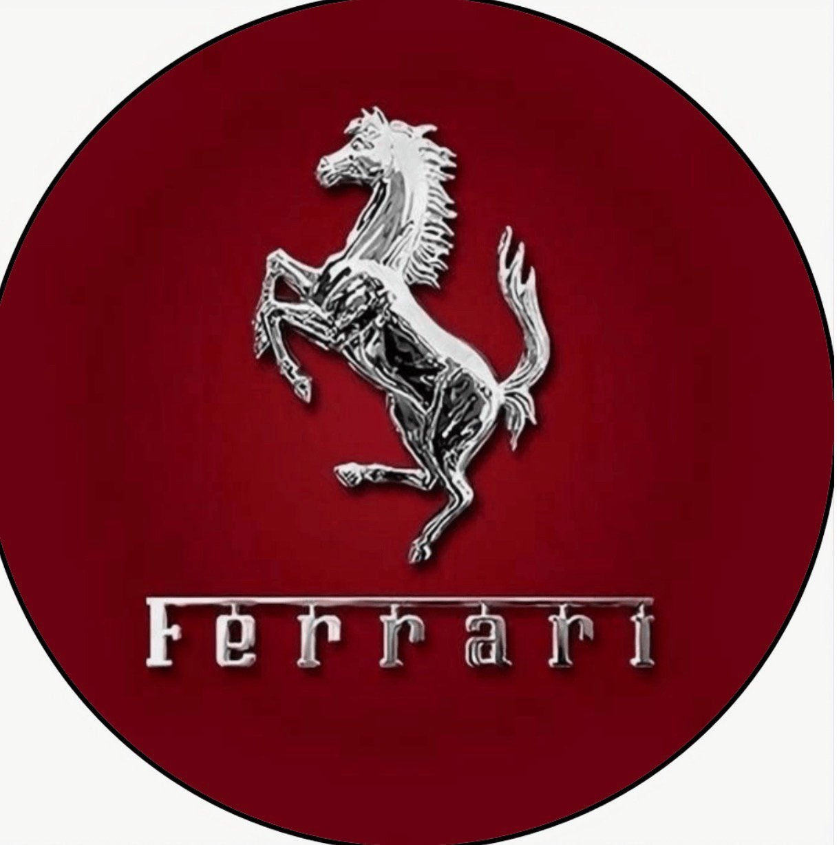 Metalen reclamebord Ferrari rond logo retro vintage mancave, Verzamelen, Ophalen of Verzenden, Nieuw, Reclamebord