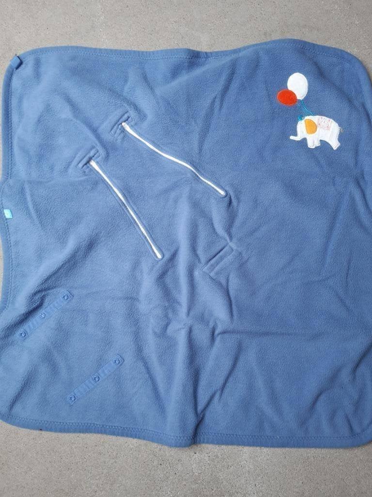 Dubbelzijdige wikkelcape in fleece, Ophalen of Verzenden, Zo goed als nieuw, Blauw, Bakerzak of Bakerdoek