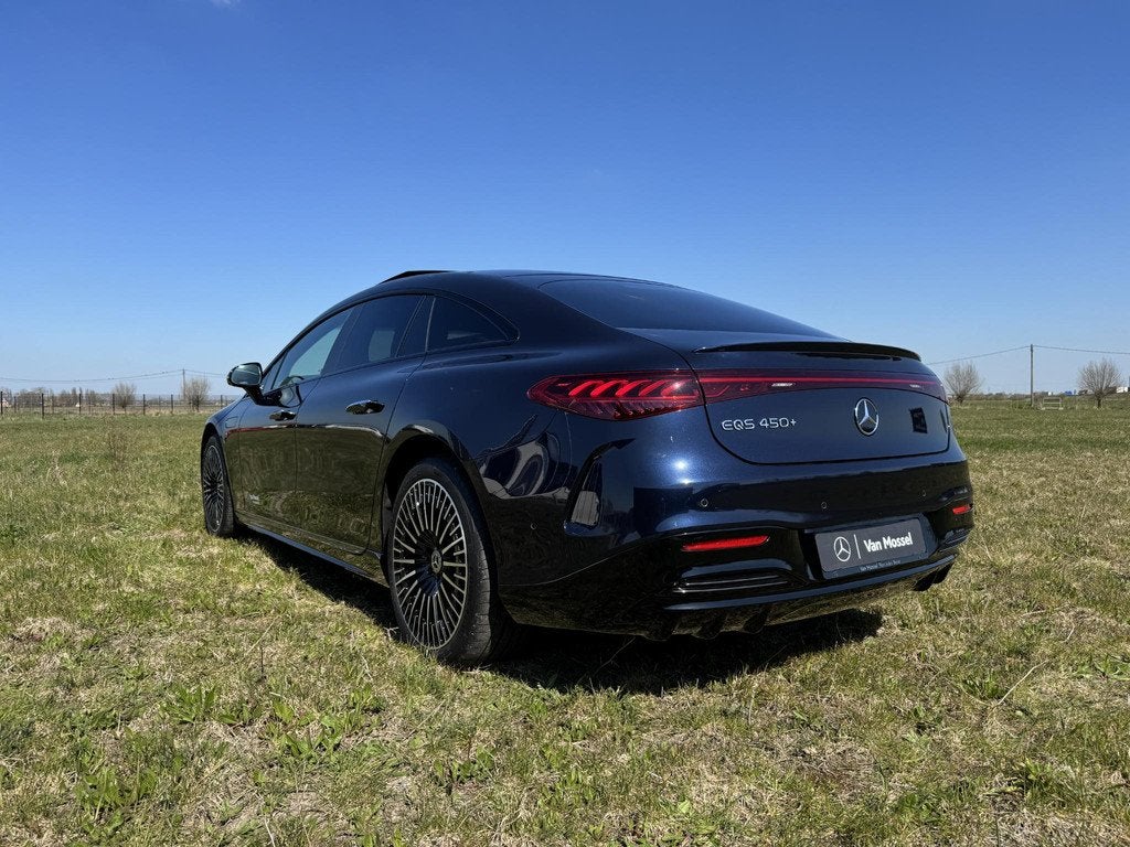 Mercedes-Benz EQS 450+ AMG Line + 4J MB GARANTIE + LEDER + B, Auto's, Mercedes-Benz, Automaat, Gebruikt, 333 pk, Blauw