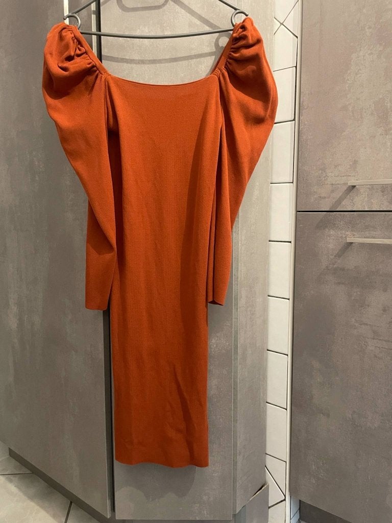 ROBE neuve BISOU'S PROJECT brique manches longues S, Neuf, Enlèvement ou Envoi, Taille 36 (S), Orange
