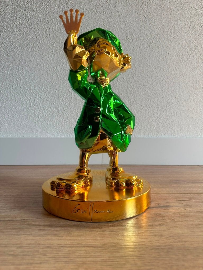Canard Lior24 Dagobert — Vert/doré métallisé — Pop Art Image, Antiquités & Art, Sculpture, Enlèvement ou Envoi, Multicolore, Autres matériaux