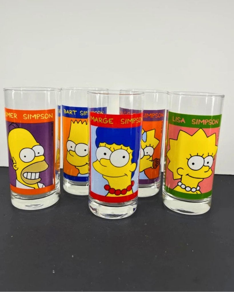Full set The Simpsons drink glazen - Matt Groening - 1997, Verzamelen, Ophalen of Verzenden, Zo goed als nieuw, Waterglas