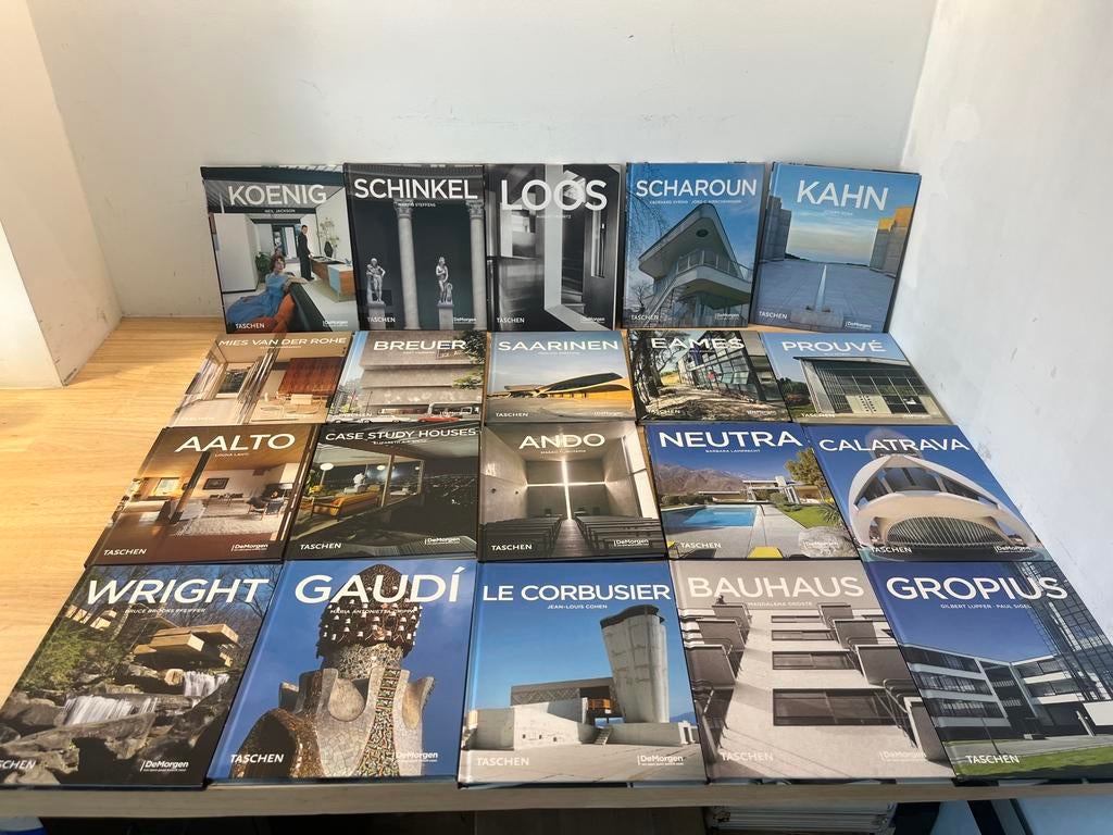 Taschen/De Morgen volledige set (20st) Architectuur Design, Livres, Art & Culture | Architecture, Enlèvement, Comme neuf, Architecture général