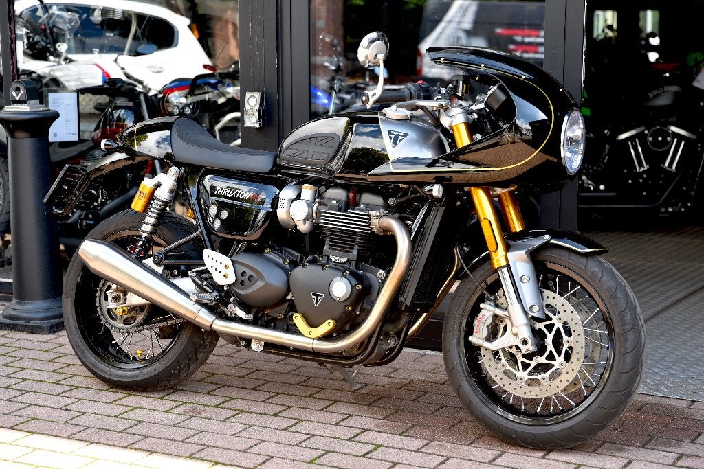 TRIUMPH 1200 THRUXTON RS ***MOTOVERTE.BE***, Motoren, Handvatverwarming, 2 cilinders, Occasion, Bedrijf