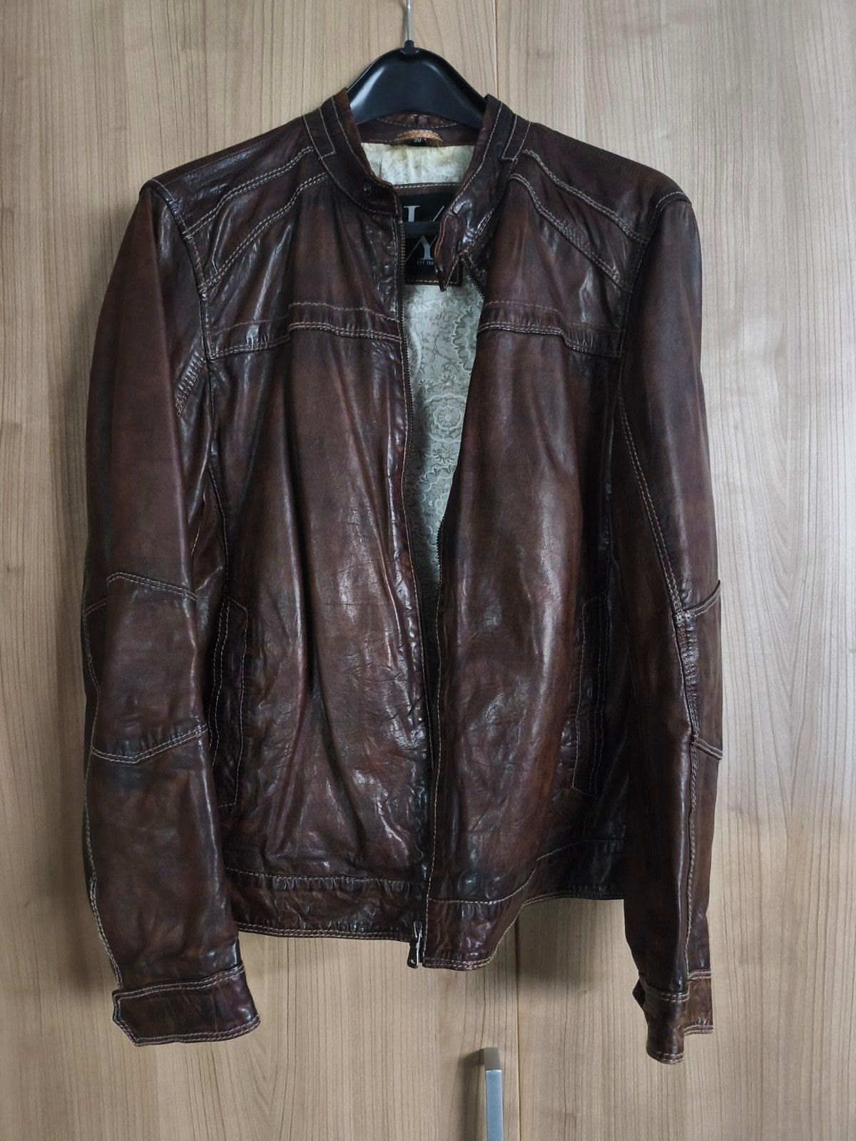 lederen jas, Kleding | Heren, Ophalen of Verzenden, Maat 48/50 (M)