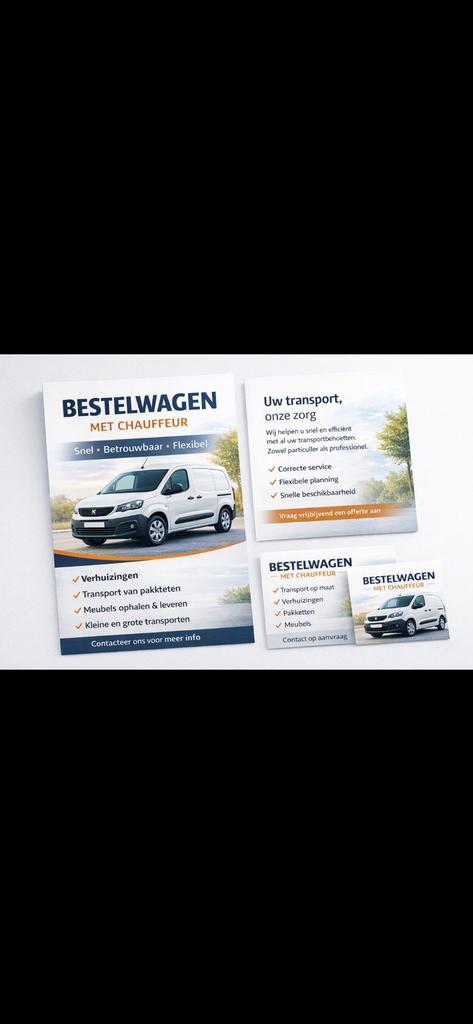 Chauffeur met bestelwagen