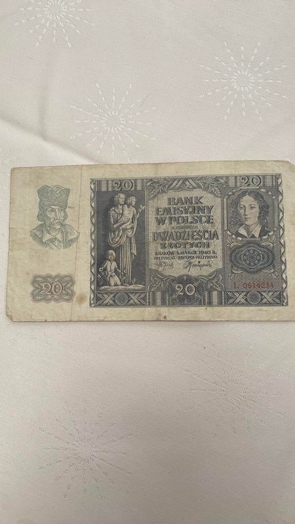 20 zlotys polonais de 1940, Enlèvement ou Envoi, Pologne